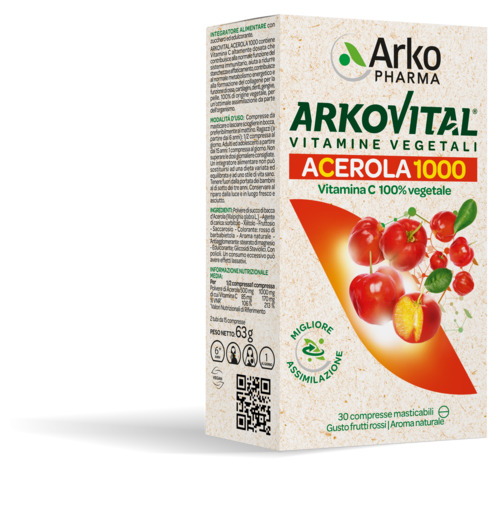 ARKOVITAL ACEROLA 1000 30 COMPRESSE MASTICABILI - farmacia015