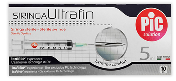 SIRINGA PIC ULTRAFINE 5 ML AGO 14 10 PEZZI - farmacia015