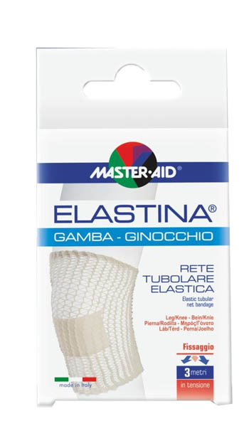 RETE TUBOLARE ELASTICA IPOALLERGENICA MASTER-AID ELASTINA GAMBA/GINOCCHIO 3 MT IN TENSIONE CALIBRO 5 CM - farmacia015
