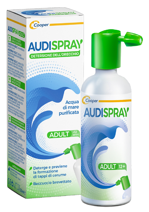 AUDISPRAY ADULT SOLUZIONE DI ACQUA DI MARE IPERTONICA SPRAY SENZA GAS DETERSIONE ORECCHIO 50 ML - farmacia015