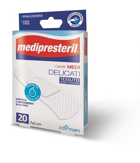 CEROTTO MEDIO MEDIPRESTERIL DELICATO TNT 7X2CM 20 PEZZI - farmacia015