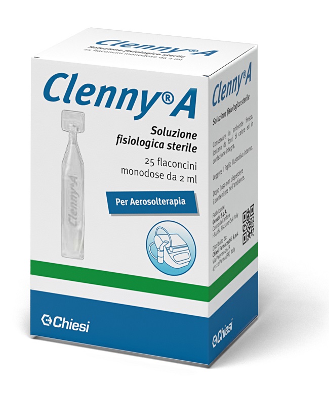CLENNY A SOLUZIONE FISIOLOGICA STERILE PER AEROSOLTERAPIA 25 FLACONCINI MONODOSE DA 2 ML - farmacia015