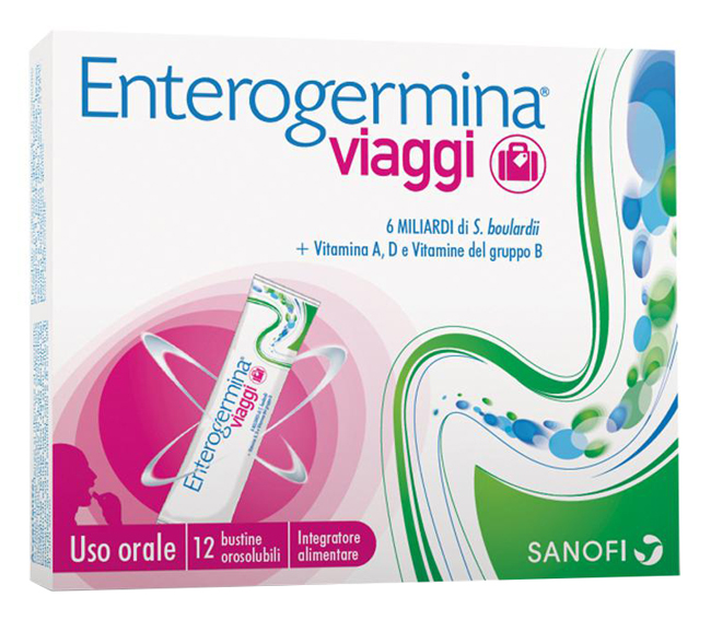 ENTEROGERMINA VIAGGI 12 BUSTINE OROSOLUBILI CONFEZIONE STANDARD - farmacia015