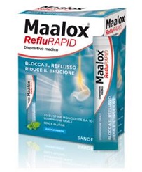 SOSPENSIONE ORALE MAALOX REFLURAPID 20 BUSTINE MONODOSE DA 10 ML - farmacia015