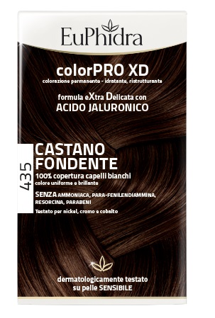EUPHIDRA COLORPRO XD 435 CASTANO FONDENTE GEL COLORANTE CAPELLI IN FLACONE + ATTIVANTE + BALSAMO + GUANTI - farmacia015