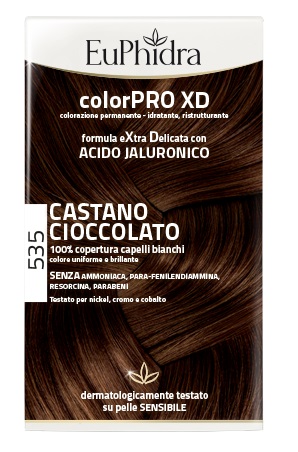 EUPHIDRA COLORPRO XD 535 CASTANO CIOCCOLATO GEL COLORANTE CAPELLI IN FLACONE + ATTIVANTE + BALSAMO + GUANTI - farmacia015