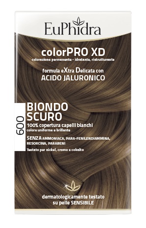 EUPHIDRA COLORPRO XD 600 BIONDO SCURO GEL COLORANTE CAPELLI IN FLACONE + ATTIVANTE + BALSAMO + GUANTI - farmacia015