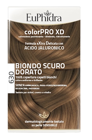 EUPHIDRA COLORPRO XD 630 BIONDO SCURO DORATO GEL COLORANTE CAPELLI IN FLACONE + ATTIVANTE + BALSAMO + GUANTI - farmacia015