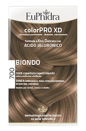 EUPHIDRA COLORPRO XD 700 BIONDO GEL COLORANTE CAPELLI IN FLACONE + ATTIVANTE + BALSAMO + GUANTI - farmacia015