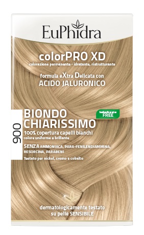 EUPHIDRA COLORPRO XD 900 BIONDO CHIARISSIMO GEL COLORANTE CAPELLI IN FLACONE + ATTIVANTE + BALSAMO + GUANTI - farmacia015