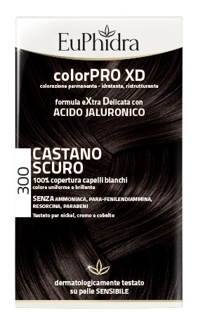 EUPHIDRA COLORPRO XD 300 CASTANO SCURO GEL COLORANTE CAPELLI IN FLACONE + ATTIVANTE + BALSAMO + GUANTI - farmacia015