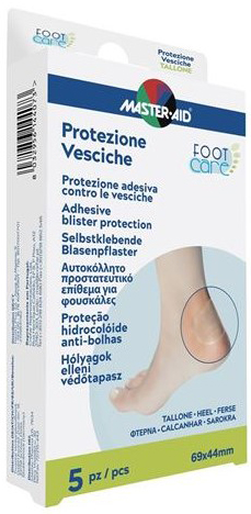 IDROCOLLOIDE MASTER-AID FOOTCARE VESCICHE TALLONE 69X44 MM 5 PEZZI A1 - farmacia015