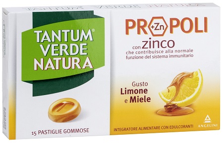 TANTUM VERDE NATURA 15 PASTIGLIE GOMMOSE LIMONE & MIELE - farmacia015