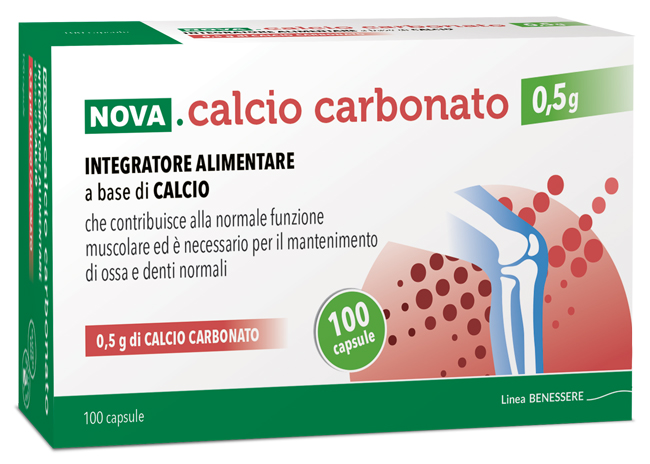 NOVA CALCIO CARBONATO 0,5 G 100 CAPSULE - farmacia015