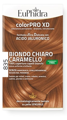 EUPHIDRA COLORPRO GEL COLORANTE CAPELLI XD 835 CARAMELLO 50 ML + ATTIVANTE + BALSAMO + GUANTI - farmacia015