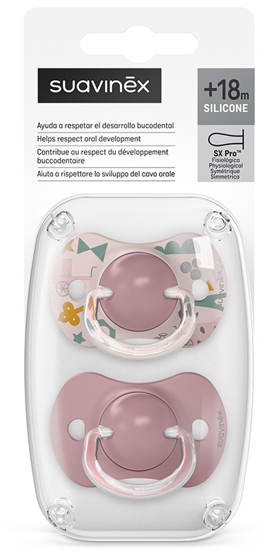 SUAVINEX A WALK IN THE PARK SUCCHIETTO SILICONE +18 MESI SX PR ROSA CHIARO 2 PEZZI - farmacia015