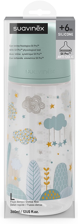 SUAVINEX DREAMS BIBERON SILICONE DA 360ML SX PRO AZZURRO - farmacia015