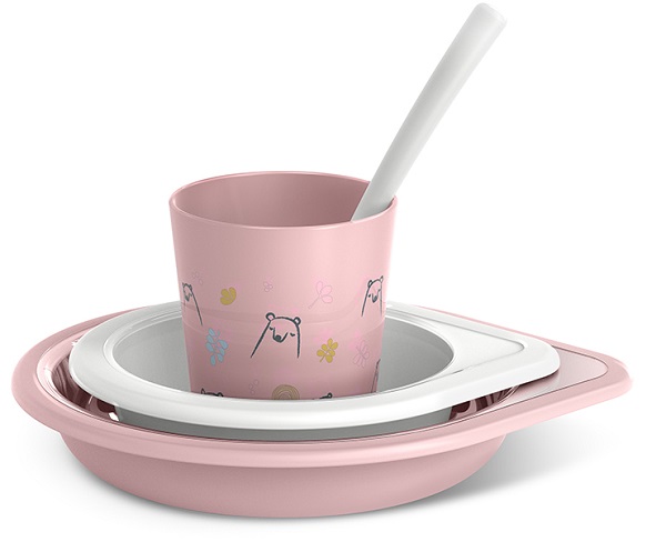 SUAVINEX MY FAMILY SET SVEZZAMENTO ROSA PIATTO + SCODELLA + BICCHIERE + CUCCHAIO - farmacia015