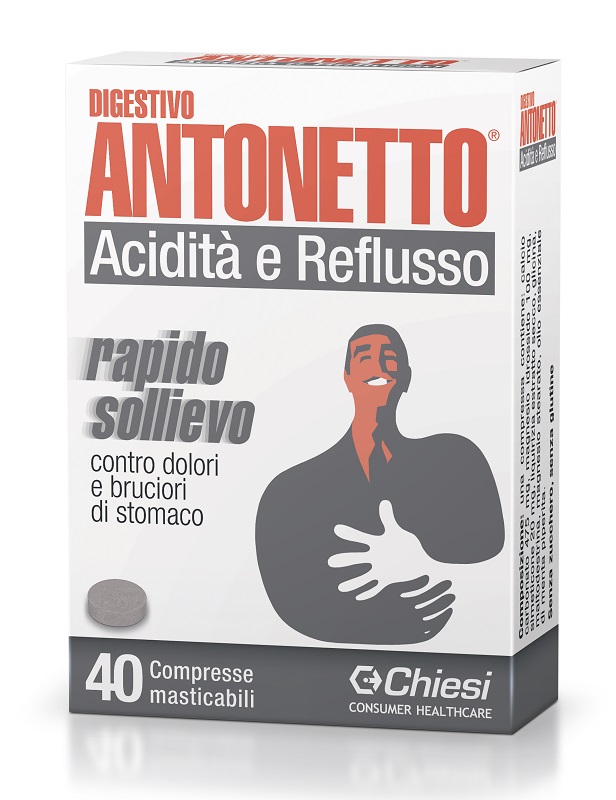 DIGESTIVO ANTONETTO ACIDITA' E REFLUSSO 40 COMPRESSE MASTICABILI - farmacia015