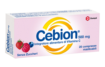 CEBION MASTICABILE SENZA ZUCCHERO VITAMINA C 500 MG 20 COMPRESSE - farmacia015