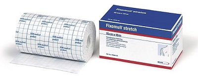 FASCIA AUTOADESIVA IPOALLERGENICA FIXOMULL STRETCH PER FISSAGGIO CATETERI M 10 X 10 CM - farmacia015
