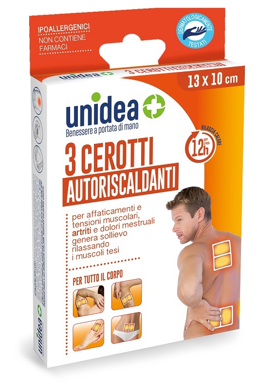 CEROTTO RISCALDANTE UNIDEA 13X10 CM 3 PEZZI - farmacia015