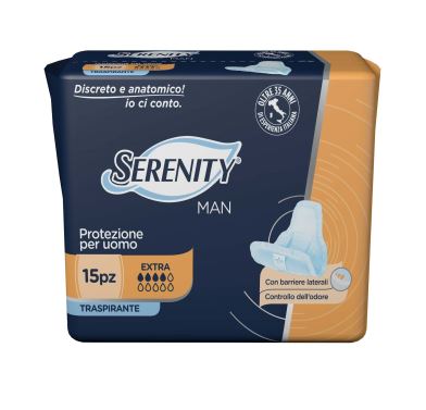 PANNOLINO SERENITY LIGHT MAN EXTRA CON ADESIVO O ALTRO FISSAGGIO 15 PEZZI - farmacia015