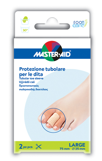 PROTEZIONE TUBOLARE IN GEL MASTER-AID FOOTCARE ELASTICIZZATO LARGE 7,5 CM 20 MM 2 PEZZI C5 - farmacia015