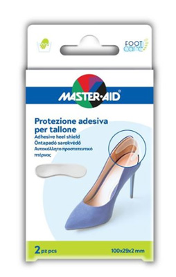 PROTEZIONE ADESIVA MASTER-AID FOOTCARE TRASPARENTE TALLONE 2 PEZZI A4 - farmacia015