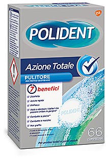 POLIDENT AZIONE TOTALE 66 COMPRESSE PULITORE PER PROTESI QUOTIDIANO - farmacia015