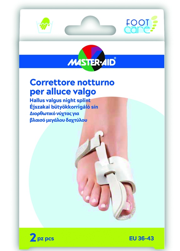 CORRETTORE NOTTE ALLUCE VALGO MASTER-AID FOOTCARE 36-43 2 PEZZI D10 - farmacia015