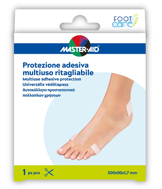 PROTEZIONE ADESIVA MULTIUSO MASTER-AID FOOTCARE RITAGLIABILE 50X9,5 CM A6 - farmacia015
