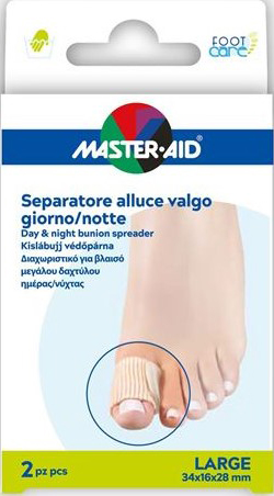 DIVARICATORE ALLUCE GIORNO/NOTTE MASTER-AID FOOTCARE LARGE 2 PEZZI D12 - farmacia015
