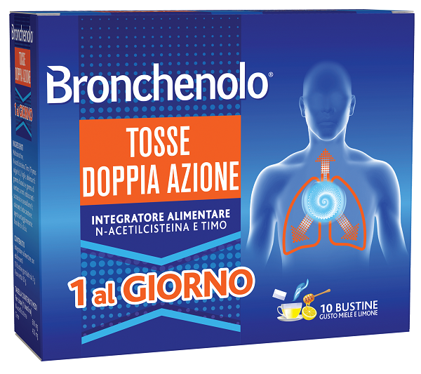 BRONCHENOLO TOSSE DOPPIA AZIONE 10 BUSTINE - farmacia015