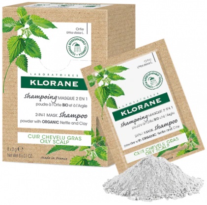 KLORANE SHAMPOO MASCHERA LAVANTE POLVERE ORTICA 8 BUSTINE 3 G - farmacia015