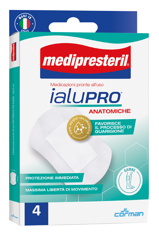 MEDIPRESTERIL IALUPRO GAMBE 10X15 CM 4 PEZZI - farmacia015