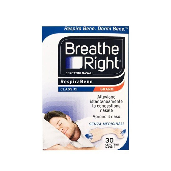 CEROTTI NASALI BREATHE RIGHT CLASSICI GRANDI 30 PEZZI - farmacia015