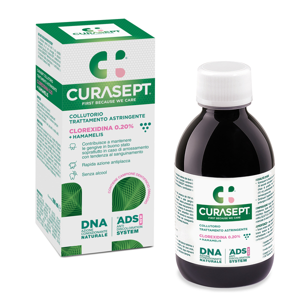 CURASEPT COLLUTORIO ADS DNA TRATTAMENTO ASTRINGENTE 200 ML + CAMPIONE OMAGGIO DENTIFRICIO ASTRINGENTE 6 ML - farmacia015