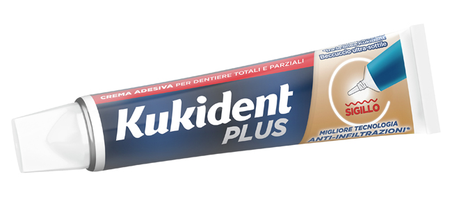 KUKIDENT PLUS BARRIERA ANTI-CIBO NEUTRO CREMA ADESIVA DENTIERE 40 G - farmacia015