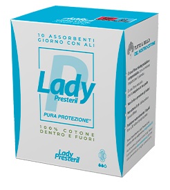 LADY PRESTERIL ASSORBENTI GIORNO CON ALI RIPIEGATI BIODEGRADABILI 10 PEZZI - farmacia015
