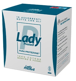 LADY PRESTERIL ASSORBENTI NOTTE CON ALI RIPIEGATI BIODEGRADABILI 10 PEZZI - farmacia015