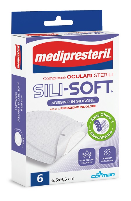 MEDIPRESTERIL COMPRESSA OCULARE ADESIVE WHITE SILICON 6 PEZZI - farmacia015
