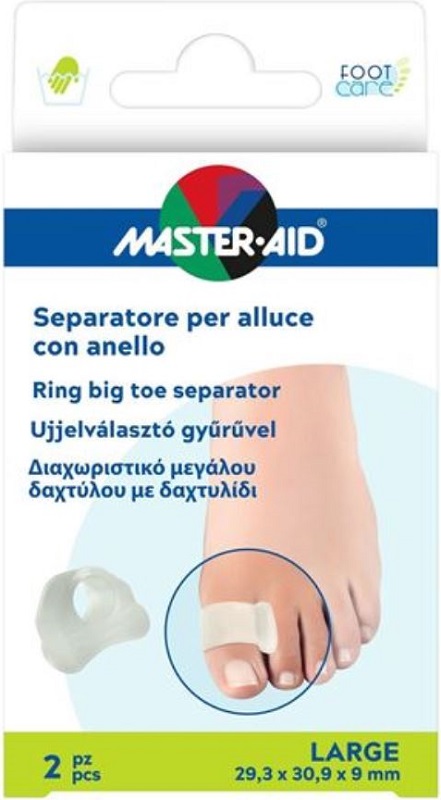 SEPARATORE ALLUCE MASTER-AID FOOTCARE CON ANELLO LARGE 2 PEZZI D4 - farmacia015