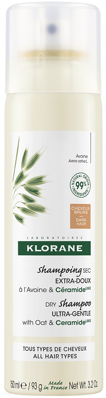 KLORANE SHAMPOO SECCO EXTRA DELICATO AVENA&CERAMIDE CAPELLI SCURI 150 ML - farmacia015