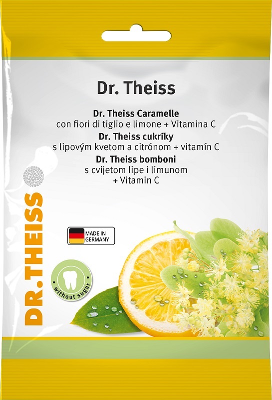 THEISS BONBON FIORI DI TIGLIO & LIMONE + VITAMINA C SENZA ZUCCHERO 26 CARAMELLE - farmacia015